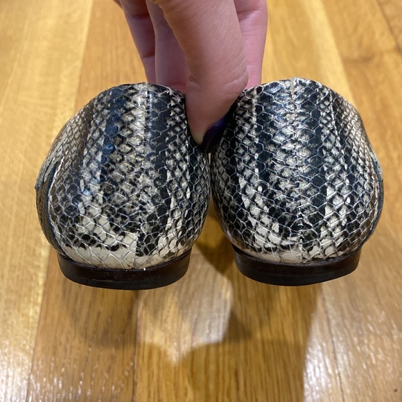 Tory Burch D'Orsay Snakeskin Print Leather Flats - Picture 8 of 12